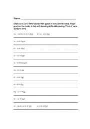 English worksheet: Chunk it up