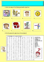 English Worksheet: PERSONALITY ADJECTIVES 3/4