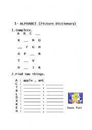 English Worksheet: alphabet