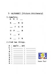 English worksheet: alphabet