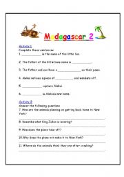 English Worksheet: Madagascar 2 