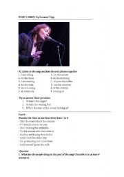 English Worksheet: Toms Diner by Suzanne Vega