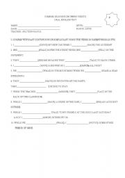 English worksheet: PAST CONTINUOUS VS. SIMPLE PAST