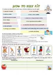 English Worksheet: HOW TO KEEP FIT