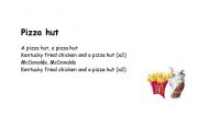 English worksheet: A PizzaHut