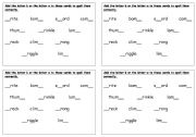 English Worksheet:  silent letters b and w