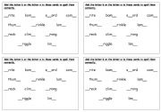 English worksheet:  silent letters b and w