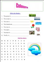 English worksheet: Colours