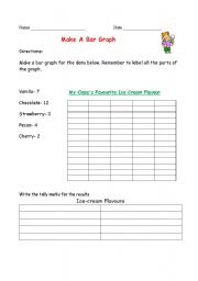 English worksheet: Make a Bar Graph