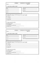 Numbers worksheet