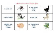 English worksheet: Colours and animals Domino