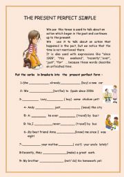 English Worksheet: present perfect simple 2 pages