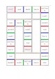 English Worksheet: Boarg game Modals