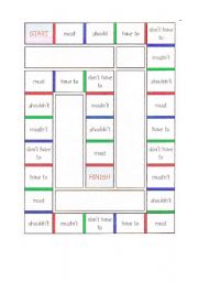 English worksheet: Boarg game Modals