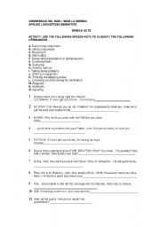 English worksheet: SPEECH ACTS WORKSHEET