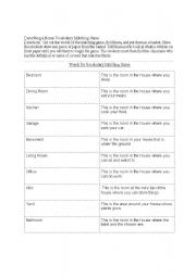 English Worksheet: Matching Game for Vocabulary for the Home