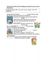 English worksheet: Describing weather