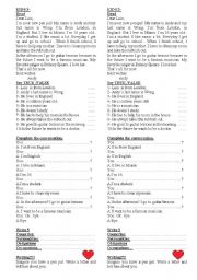 English Worksheet: Place of origin/ place of living