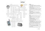 English worksheet: Hi-Tech Crossword