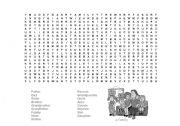 English Worksheet: word search my family