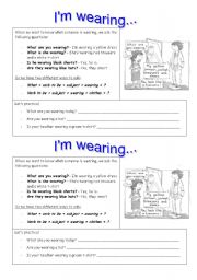 English Worksheet: what are you wearing?