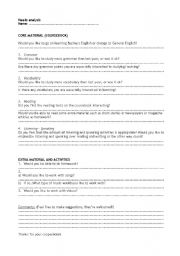 English worksheet: Needs Analysis