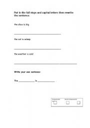 English worksheet: Sentence Writing