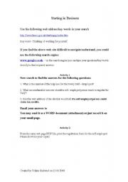 English Worksheet: ICT - ESOL Business English EL3/L1
