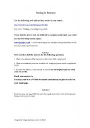 English worksheet: ICT - ESOL Business English EL3/L1