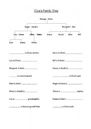 English Worksheet: Family tree