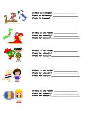 English Worksheet: COUNTRIES, NATIONALITIES AND LANGUAGES 4/4