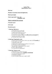 English Worksheet: Daily routines part 1