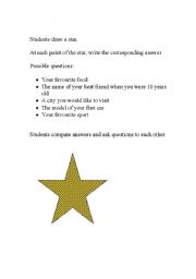 English worksheet: STAR Warmer