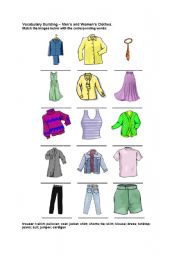 English Worksheet: Mens & Womens Clothes