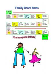 English Worksheet: Family board game