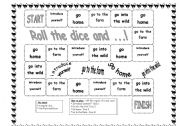 English Worksheet: Roll the dice and...!