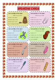 English Worksheet: Speaking cards