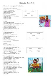 English Worksheet: listening activity (song)