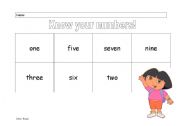 English worksheet: Bingo number names