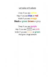 English Worksheet: Lets play with colours