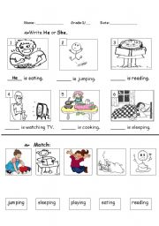 English Worksheet: He-She 