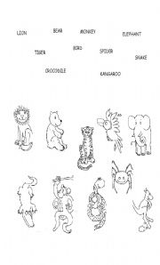 English worksheet: Animals!  Lets Go To The Jungle!