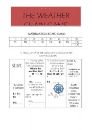 English Worksheet: THE WEATHER GAME