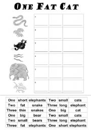 English Worksheet: One Fat Cat