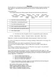 English Worksheet: Describing A Persons Character