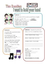 English Worksheet: I want to hold your hand (Beatles )