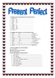 English Worksheet: Present Perfect