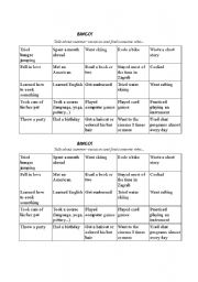 English worksheet: Bingo: Past Simple
