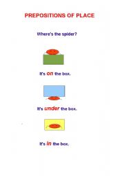 English worksheet: Prepositions of place