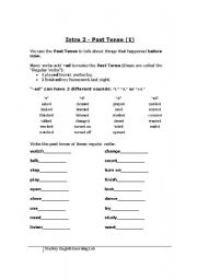 English Worksheet: Simple Past Tense 